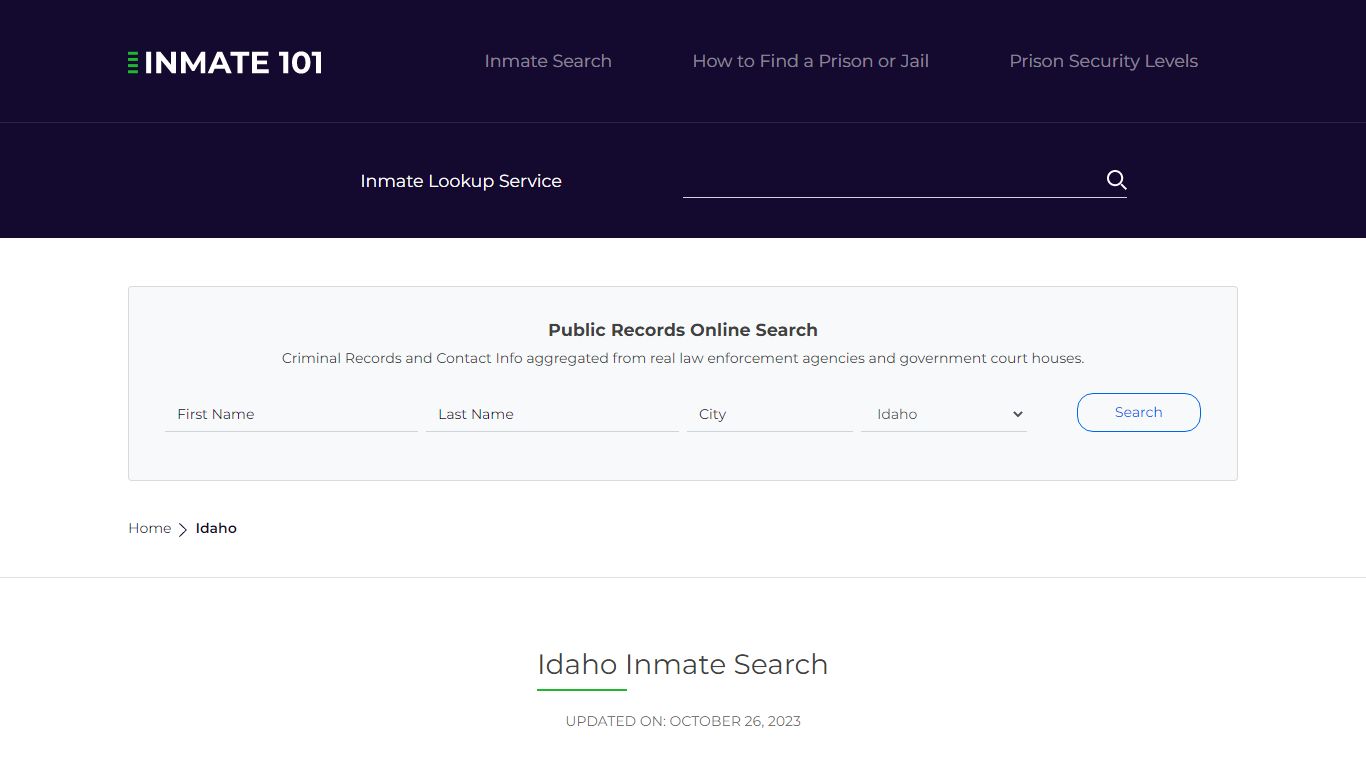 Idaho Inmate Search – Idaho Department of Correction Offender Lookup